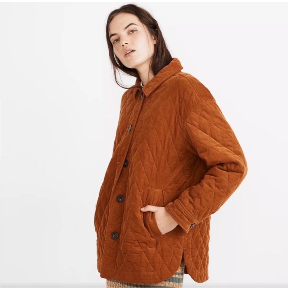 Madewell Austin Quilted Coat Brown Jacket